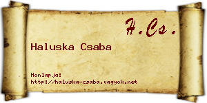 Haluska Csaba névjegykártya